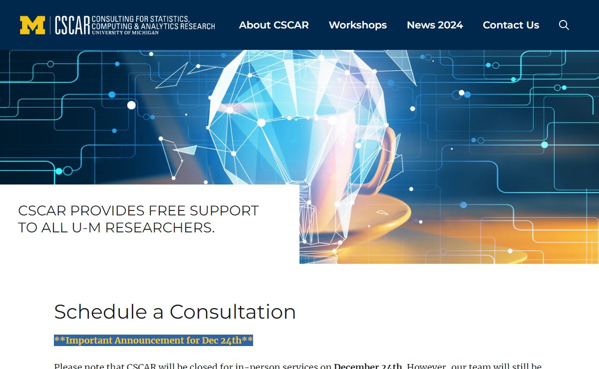 CSCAR – Consulting for Statistics, Computing, and Analytics Research, University of Michigan