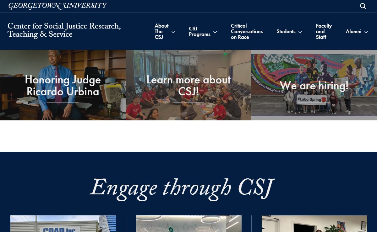 Center for Social Justice Research, Teaching & Service | Georgetown University