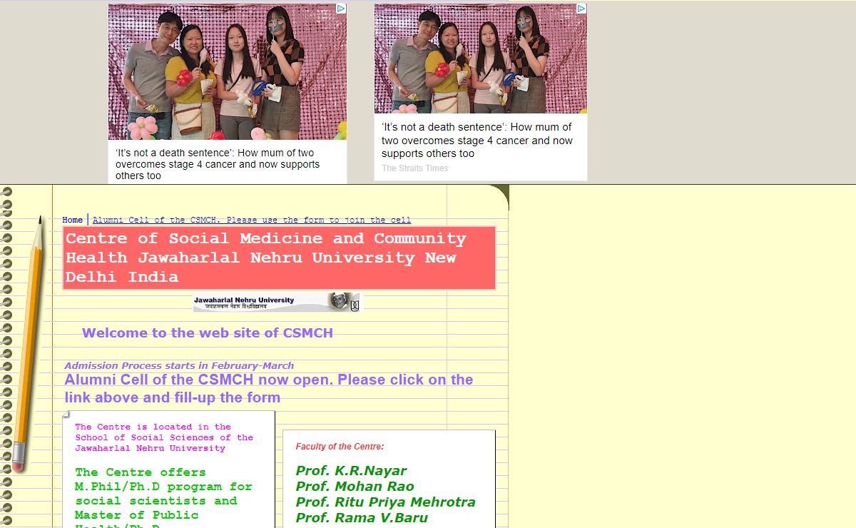 Centre of Social Medicine and Community Health Jawaharlal Nehru University New Delhi India