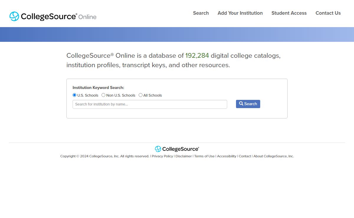 CollegeSource Online : The World's College Catalog Resource