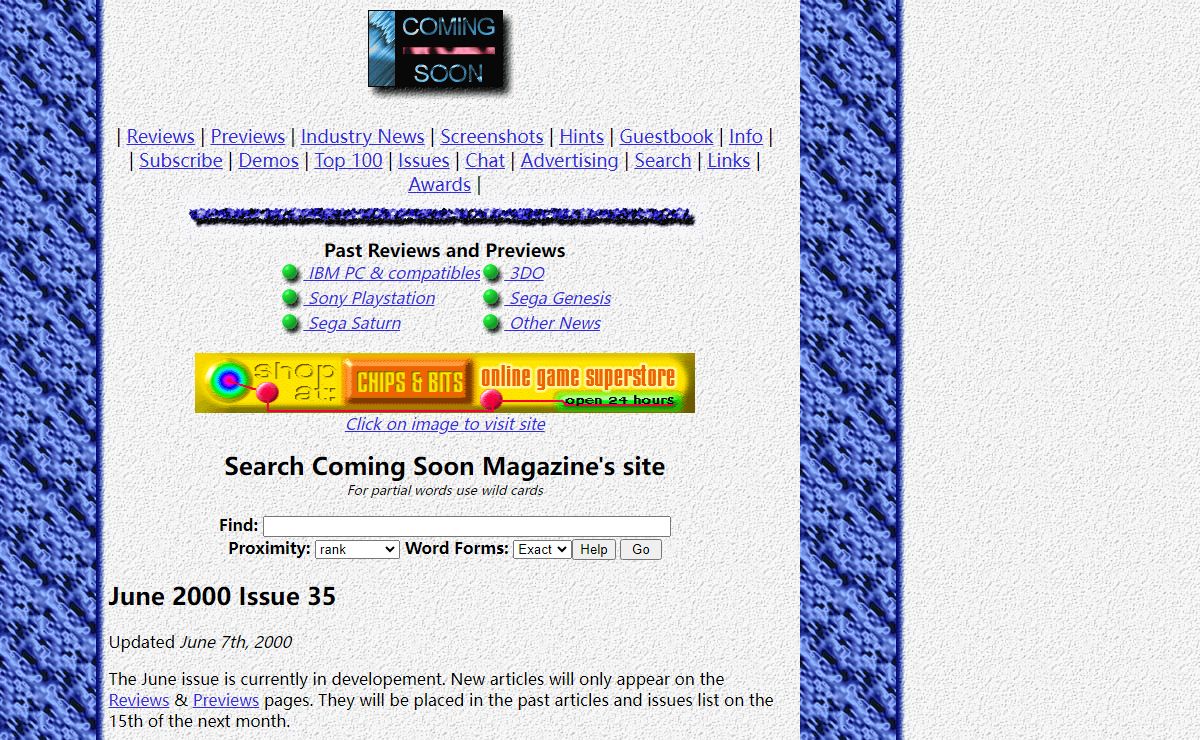 Coming Soon Magazine - PC, 3DO, PlayStation and Saturn Game Reviews