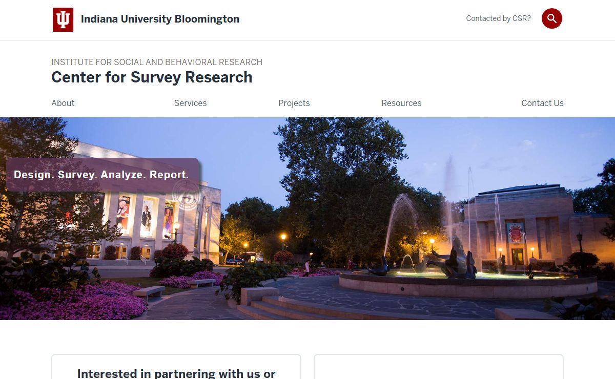 Center for Survey Research: Indiana University Bloomington