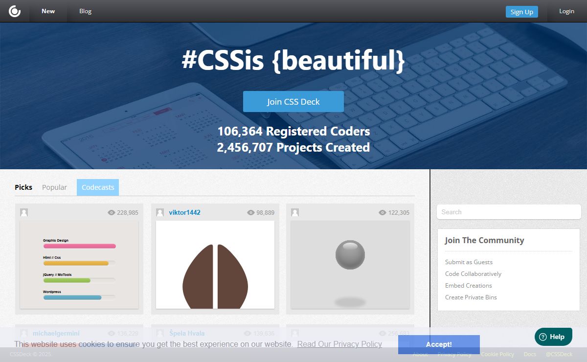 HTML5, CSS3, JS Demos, Creations and Experiments | CSSDeck