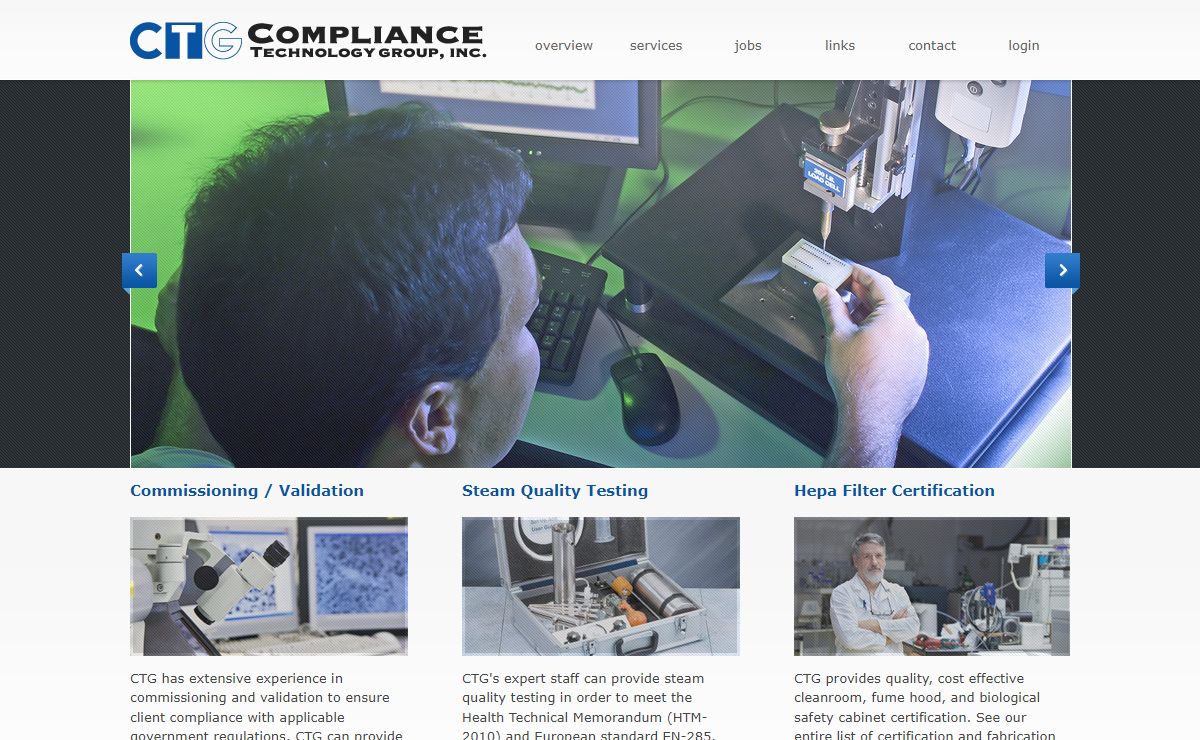 Steam Quality Testing, HEPA Filter Certification, Commissioning/Validation | Compliance Technology Group