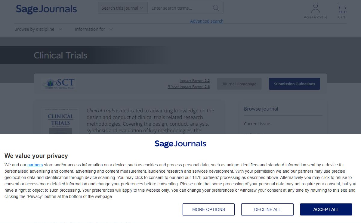 Clinical Trials: Sage Journals