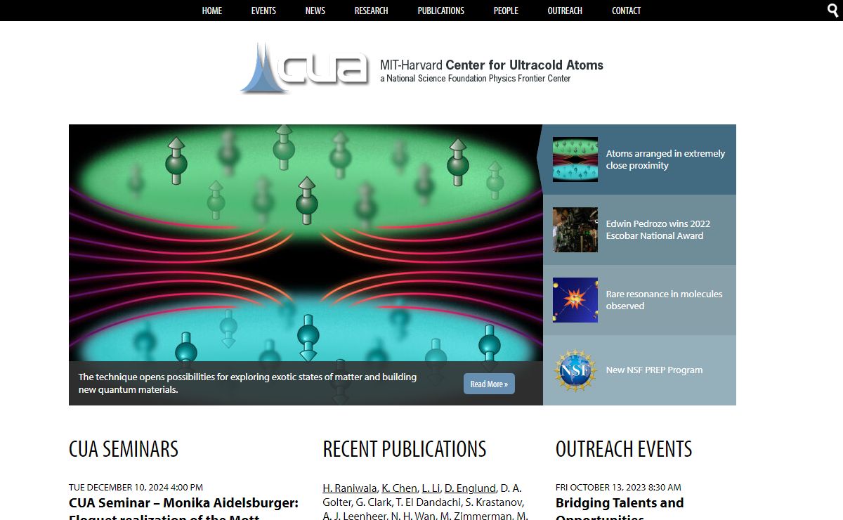 MIT-Harvard Center for Ultracold Atoms (CUA) | a National Science Foundation Physics Frontier Center