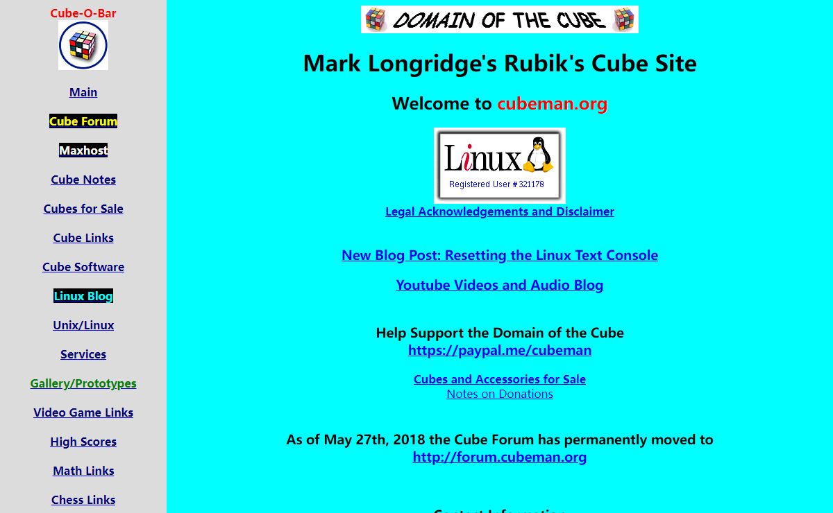 Mark Longridge's Domain of the Cube, Specialist in Cubes, Video Games and Math