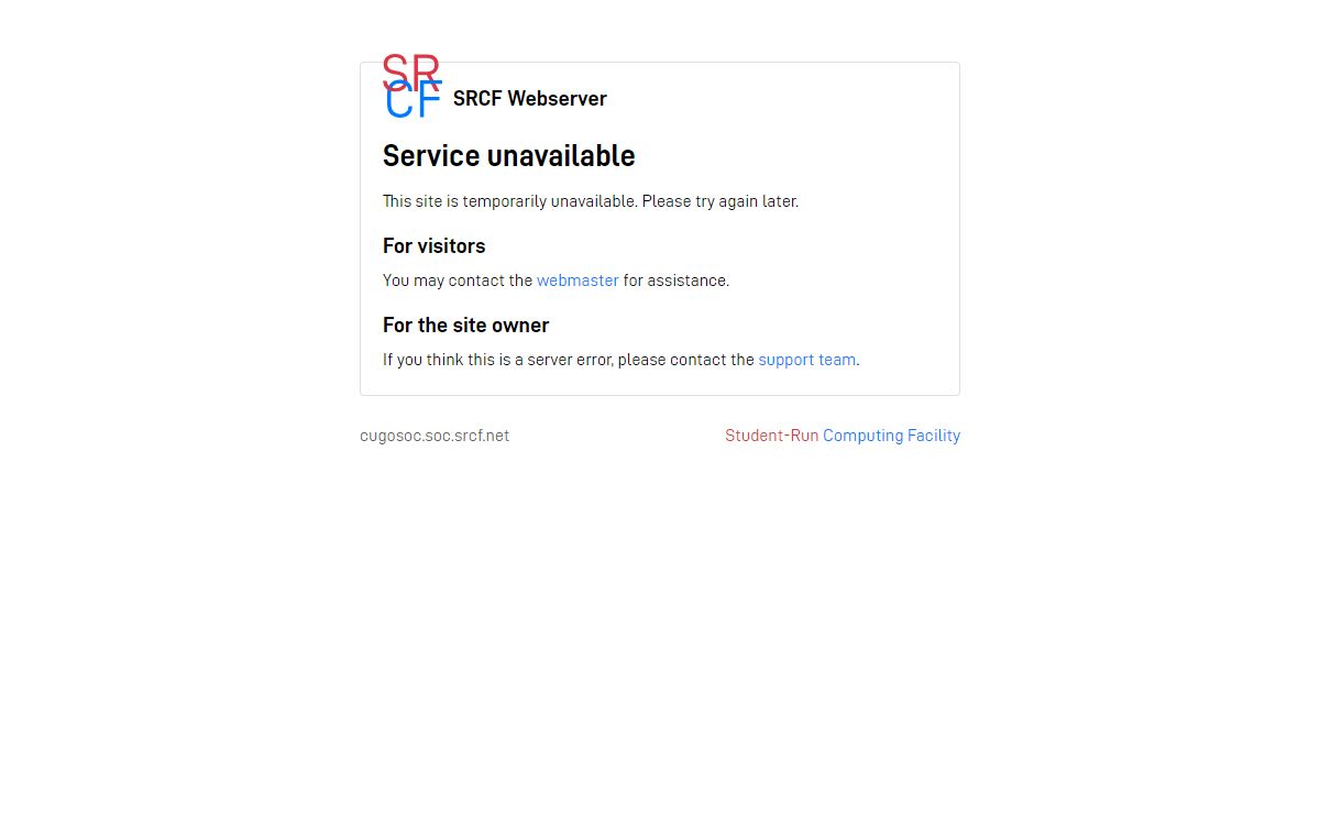 Service unavailable - Student-Run Computing Facility (SRCF)