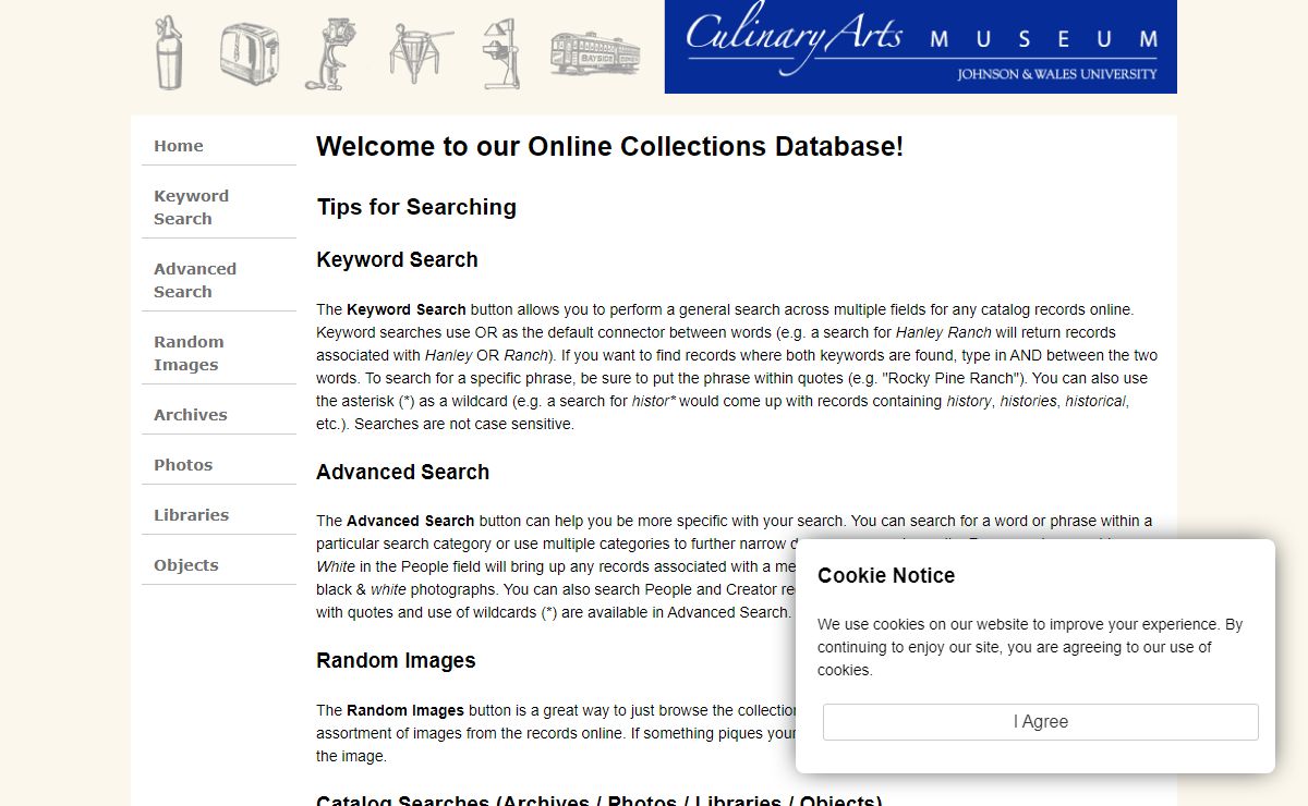 Online Collections | Johnson & Wales University - Culinary Arts Museum