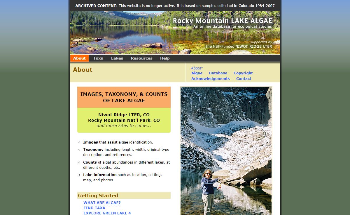 About | Rocky Mountain Lake Algae