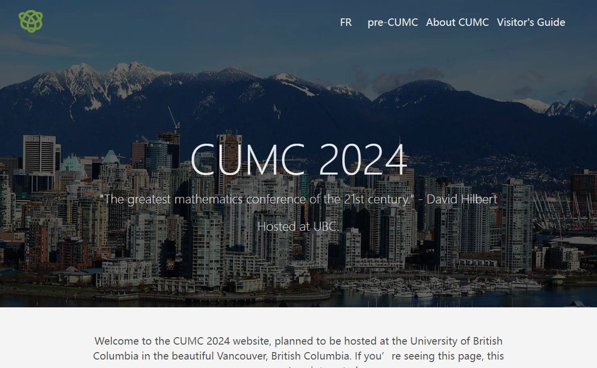CUMC 2024 | Canadian Undergraduate Math conference at UBC