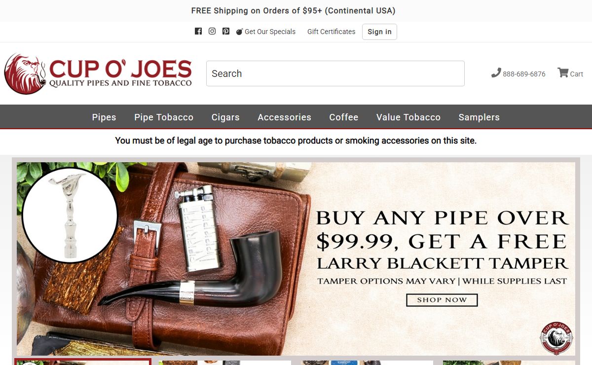 Pipe Tobacco - Tobacco Pipes - Smoking Accessories | CupOJoes.com