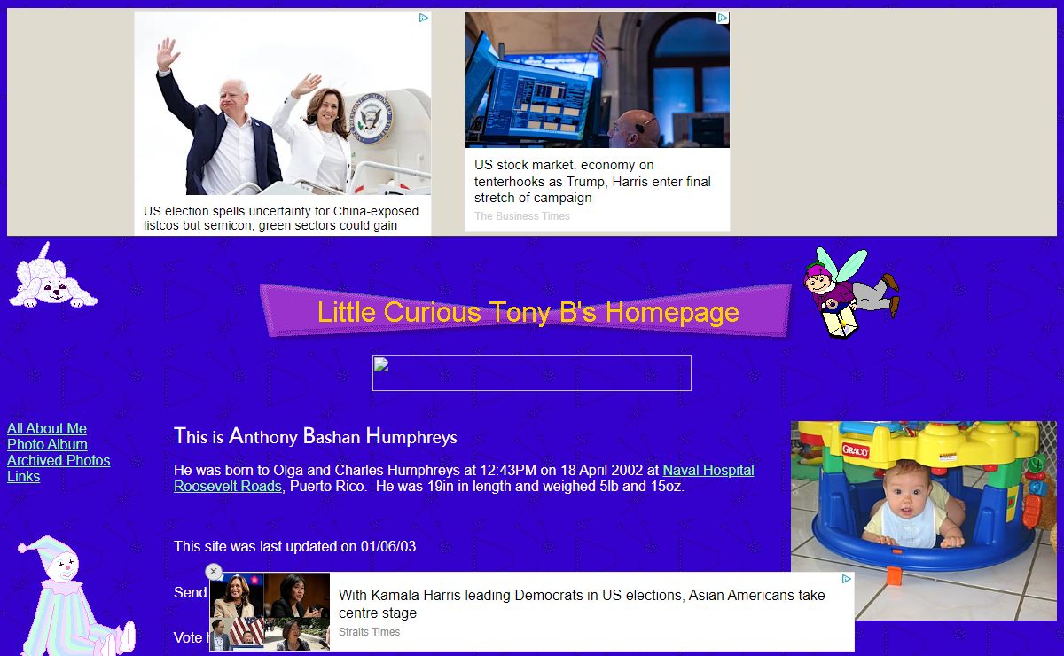Little Curious Tony B's Homepage