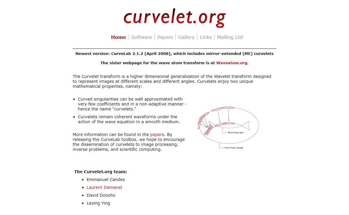 Curvelets Homepage