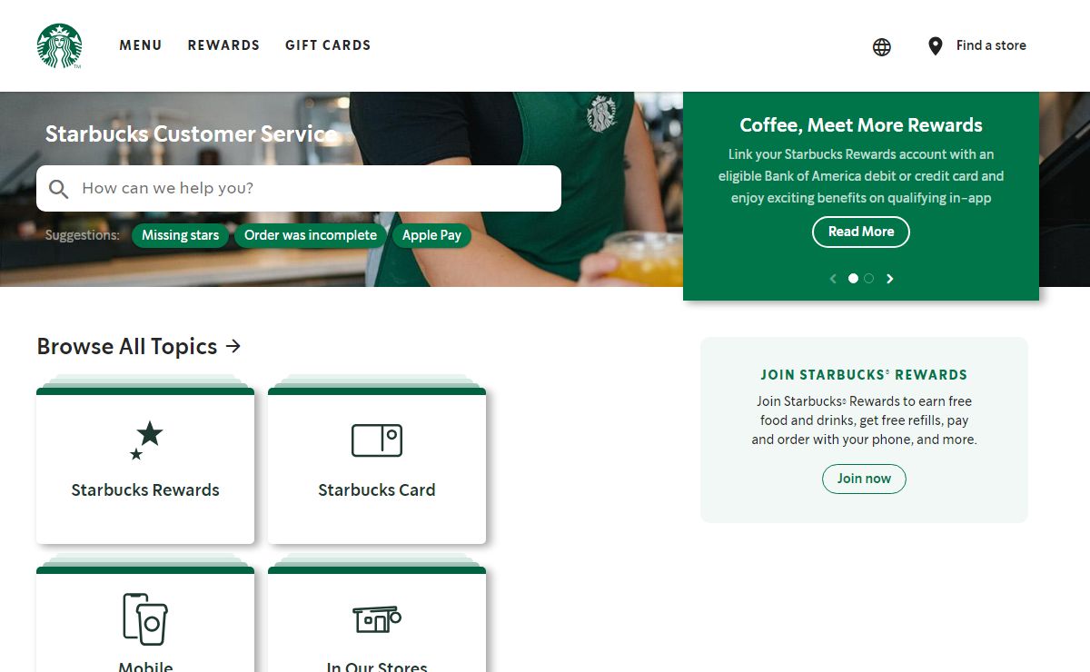 Starbucks Help - Starbucks Portal