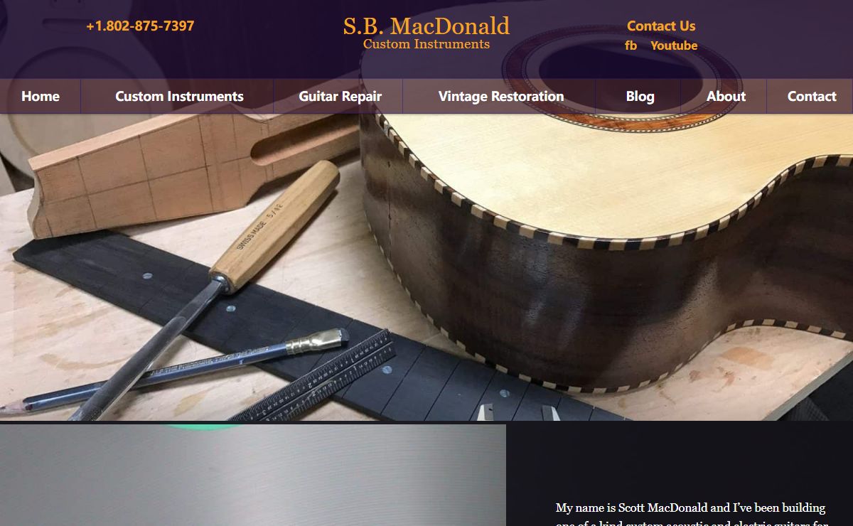 Acoustic and Electric Guitars | Guitar Repairs | SB MacDonald Chester Vt