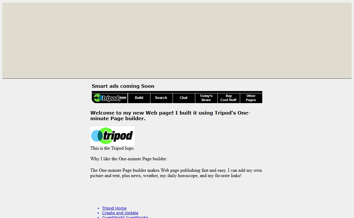 My Tripod One-Minute Page