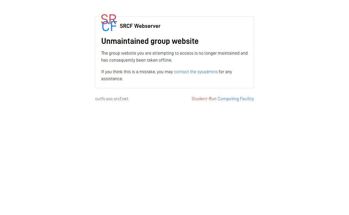 Unmaintained group website - Student-Run Computing Facility (SRCF)