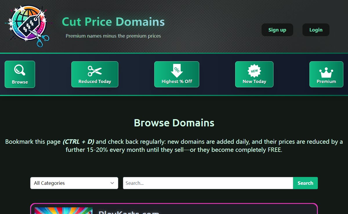 Browse Domains - Cut-Price Domains