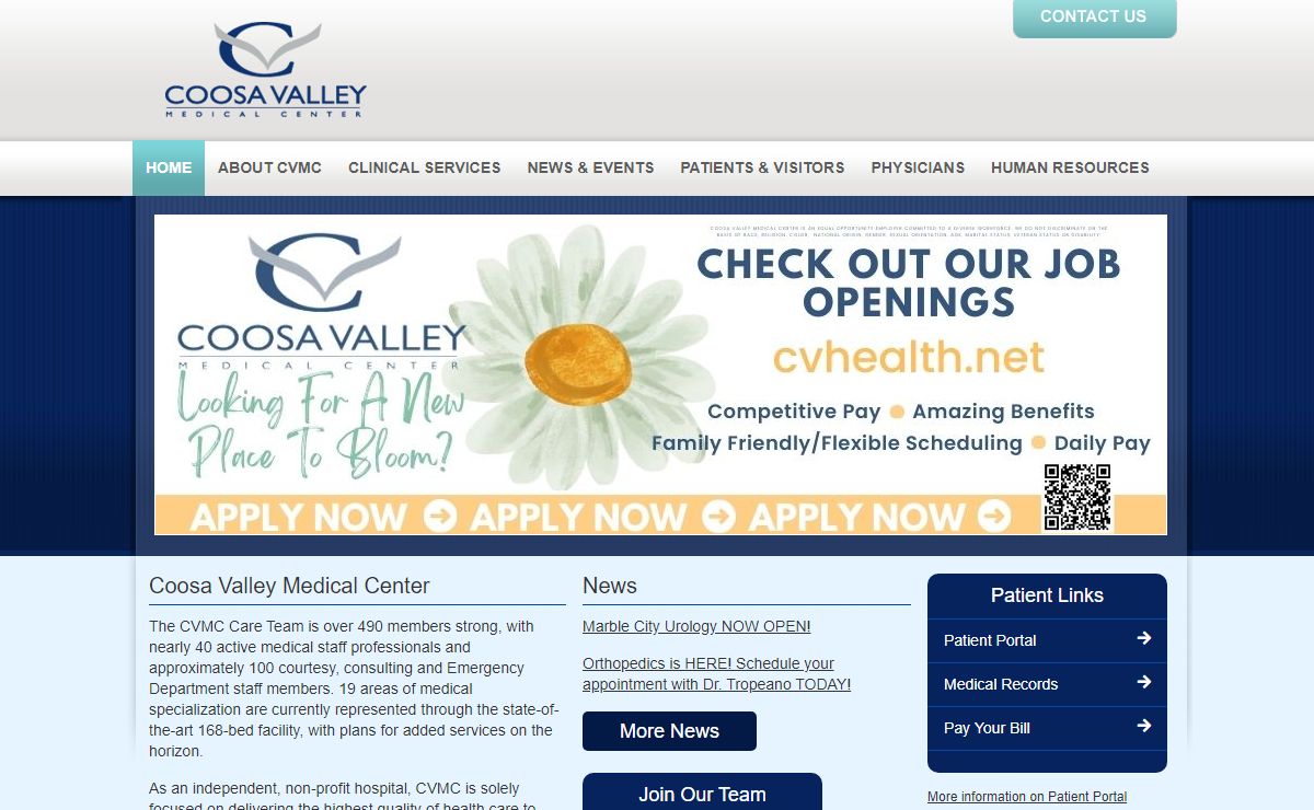 Coosa Valley Medical Center (CVMC) - Sylacauga, AL Acute Care Hospital