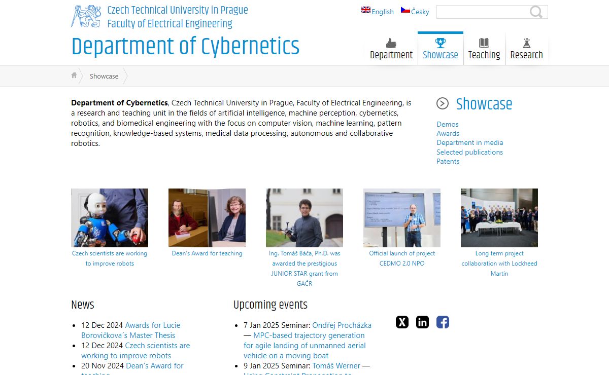 Department of Cybernetics ← Czech Technical University in Prague, Faculty of Electrical Engineering