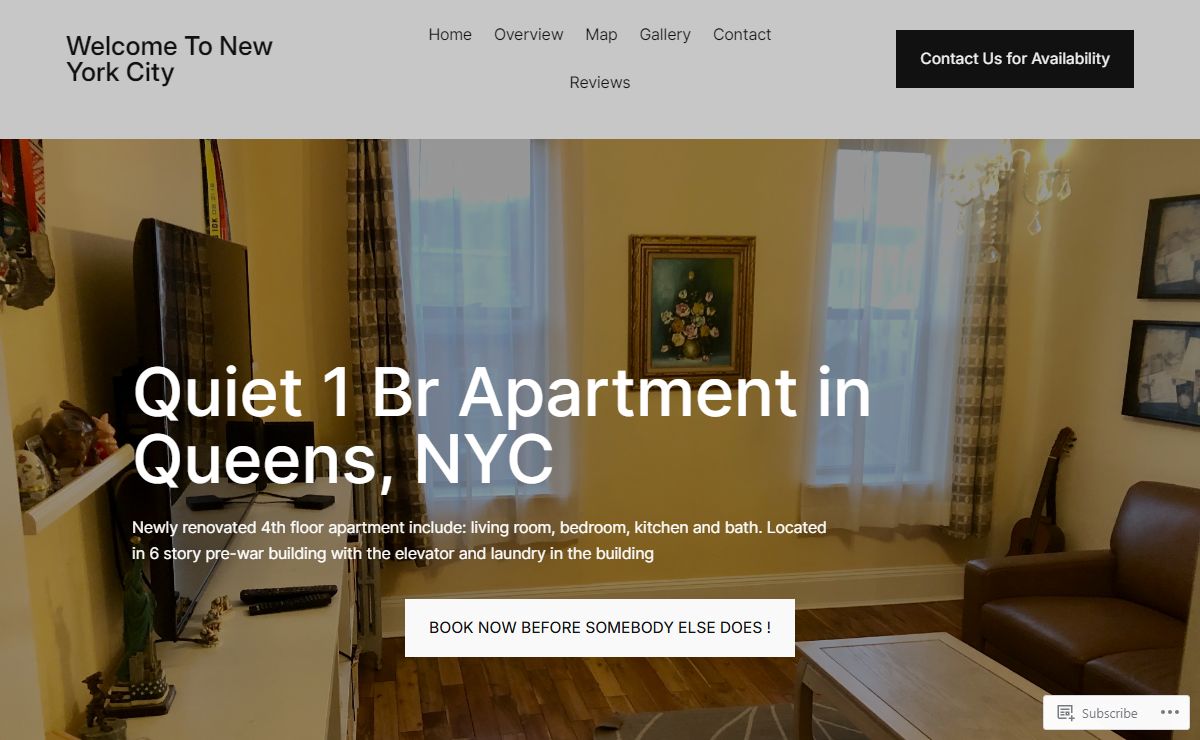 Welcome To New York City – Quiet 1 Bedroom Apartment on 4th Floor with views on 3 sides