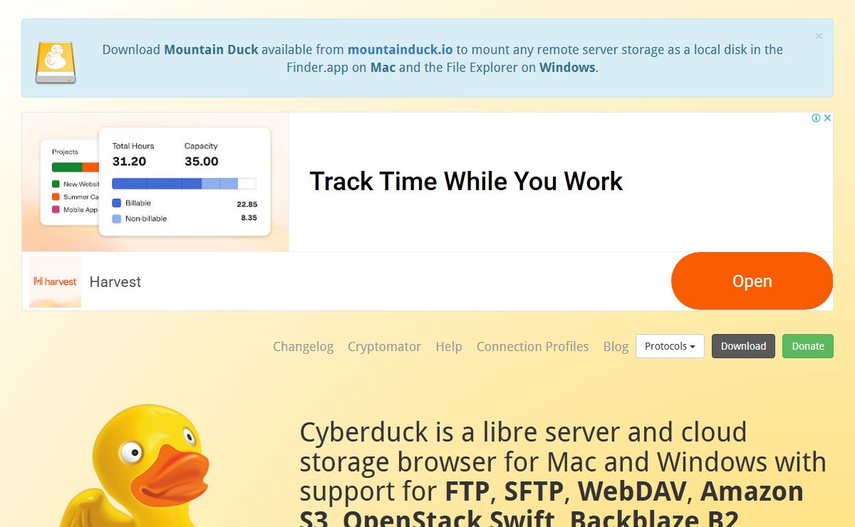 Cyberduck | Libre server and cloud storage browser for Mac and Windows with support for FTP, SFTP, WebDAV, Amazon S3, OpenStack Swift, Backblaze B2, Microsoft Azure & OneDrive, Google Drive and Dropbox