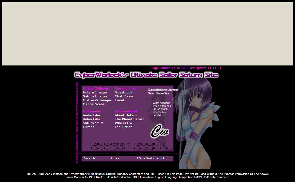 CyberWarlock's Ultimate Sailor Saturn Site