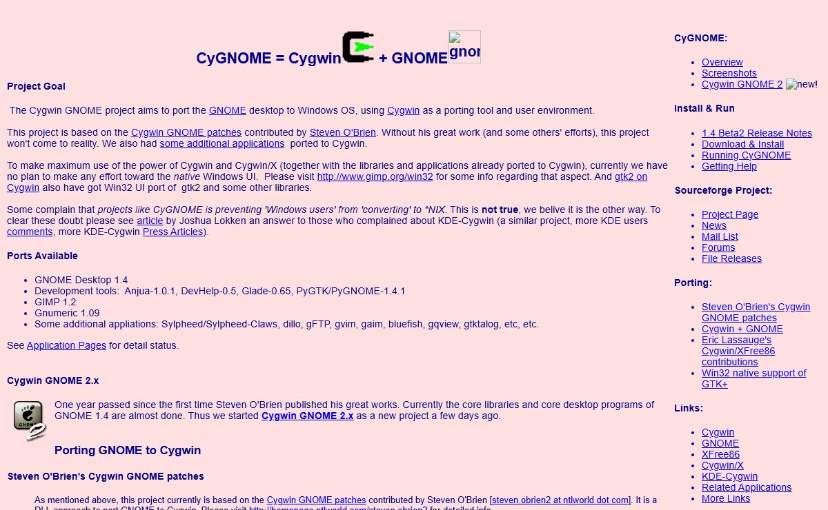 CyGNOME - Cygwin GNOME