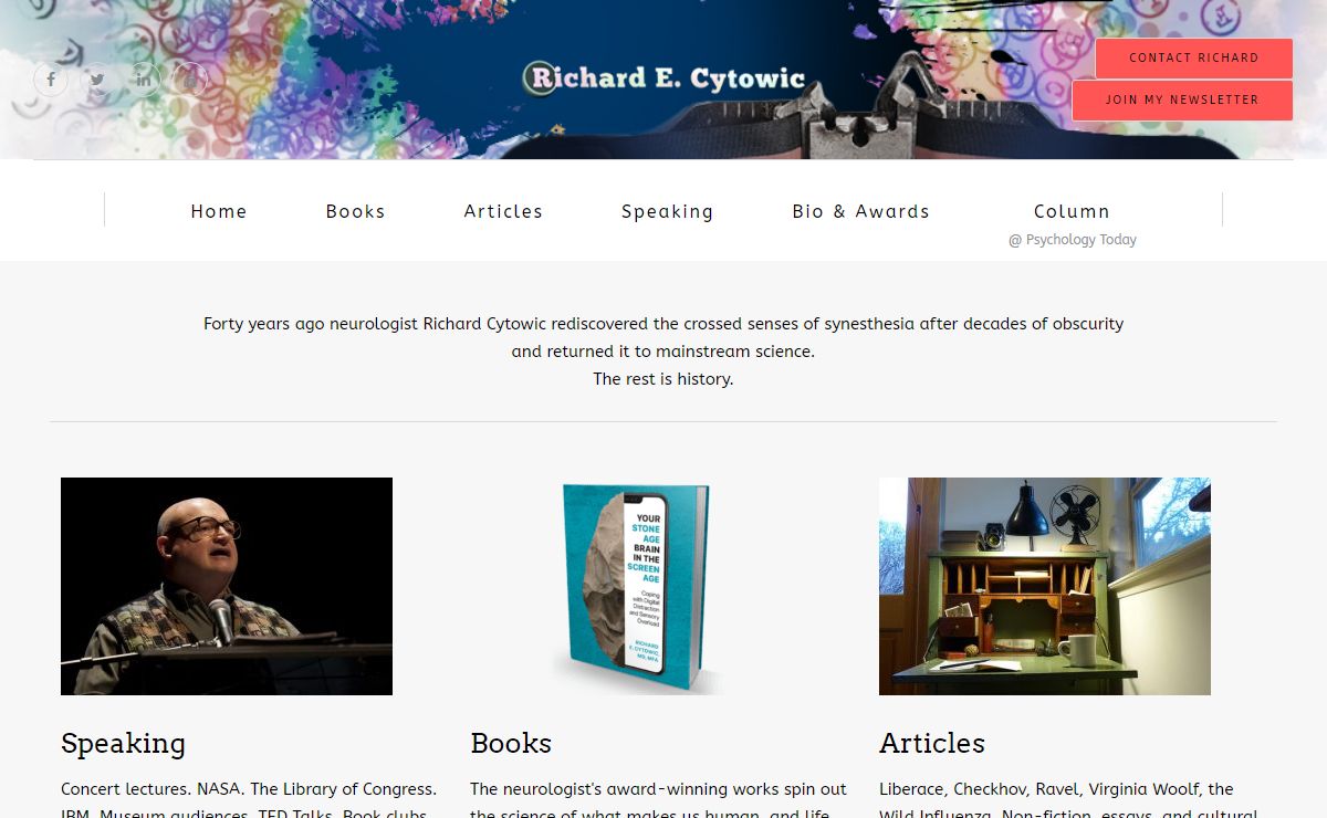 Richard E. Cytowic, Author & Speaker | Synesthesia / Synaesthesia