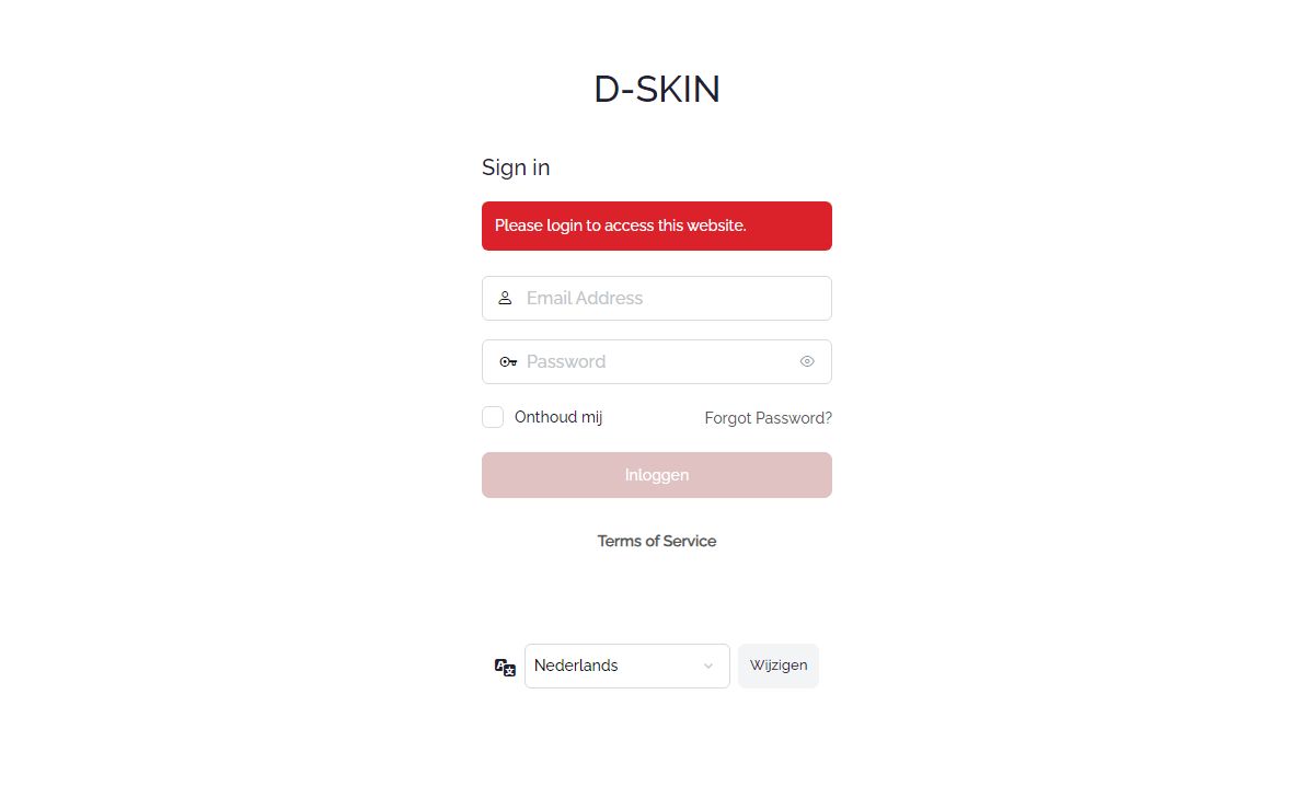 Inloggen ‹ D-SKIN — WordPress