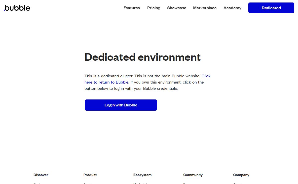 Dedicated Cluster | Bubble