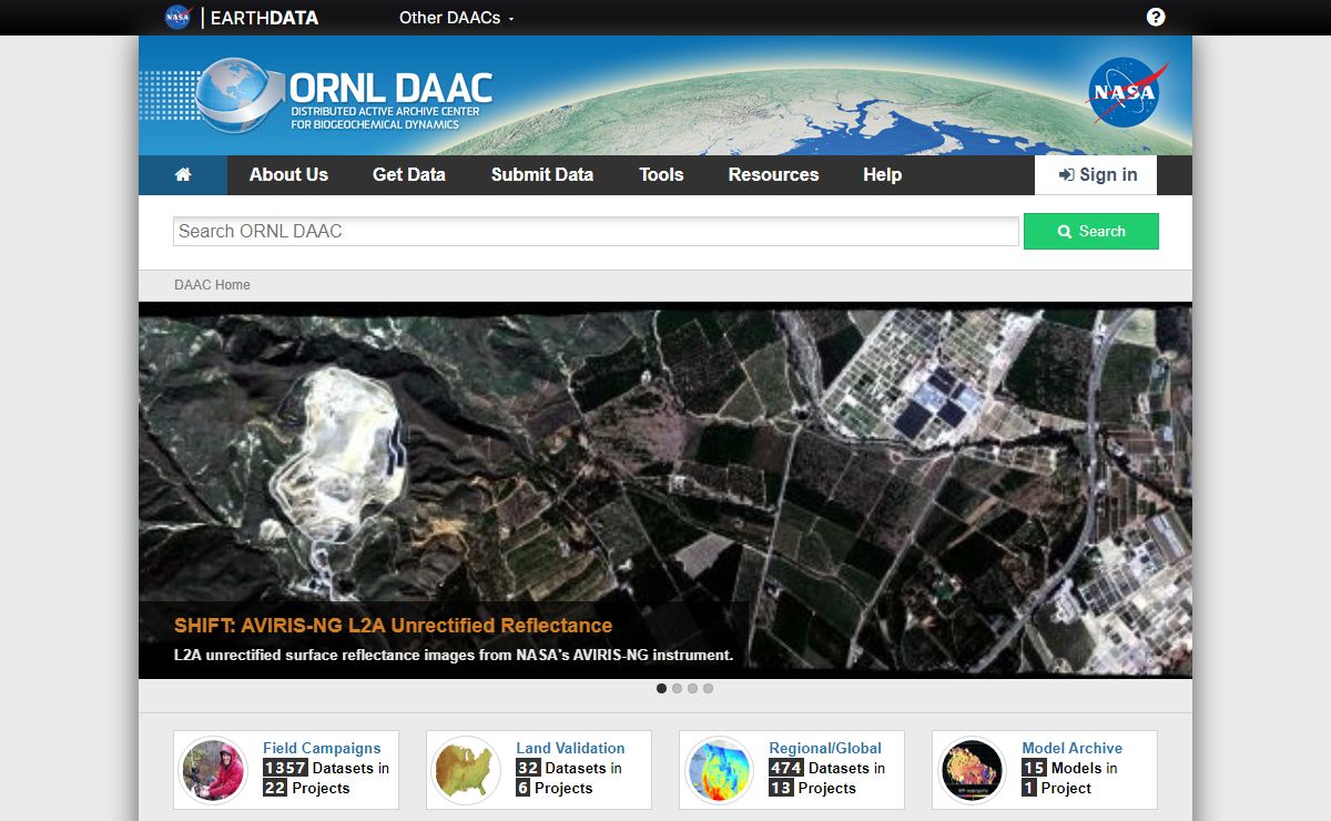 daac.ornl.gov for Biogeochemical Dynamics