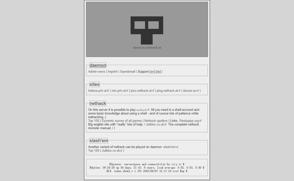 Welcome to daemon.nethack.at