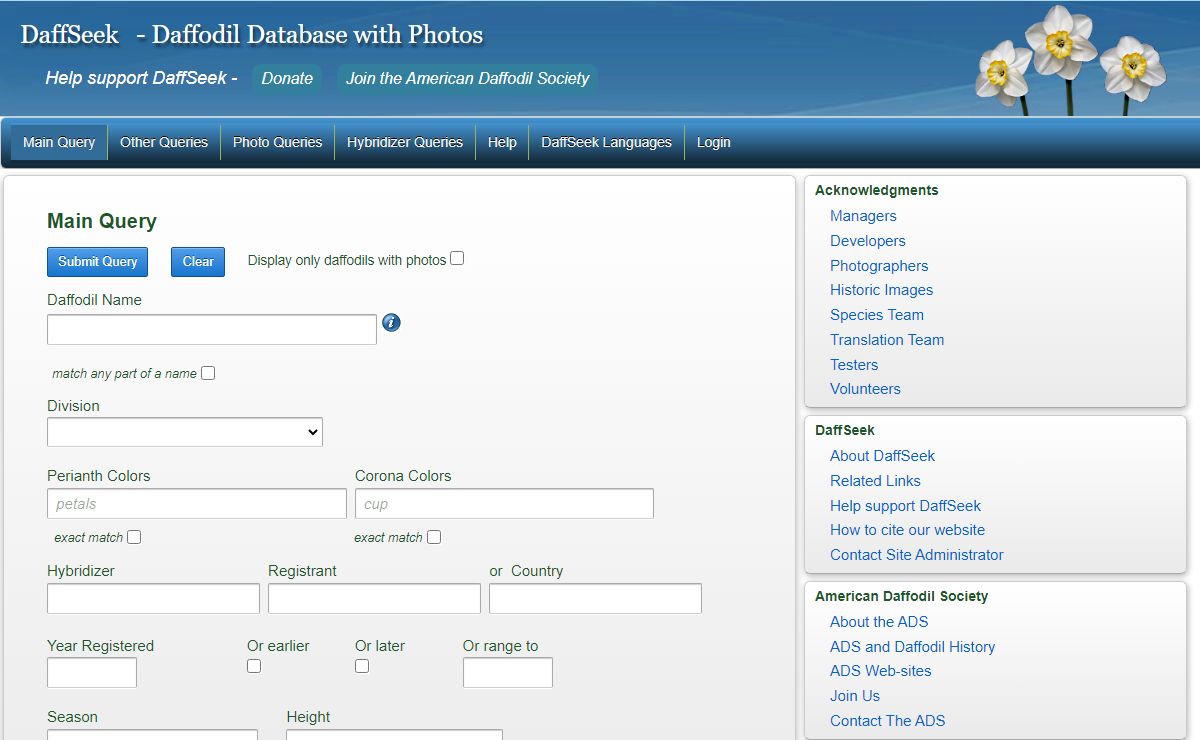 DaffSeek – Daffodil Database with Photos