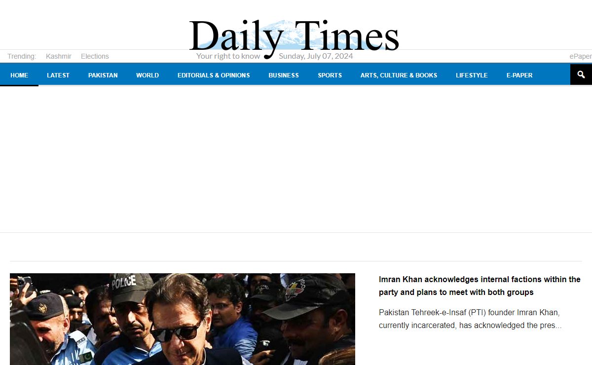 Daily Times - Latest Pakistan News, World, Business, Sports, Lifestyle