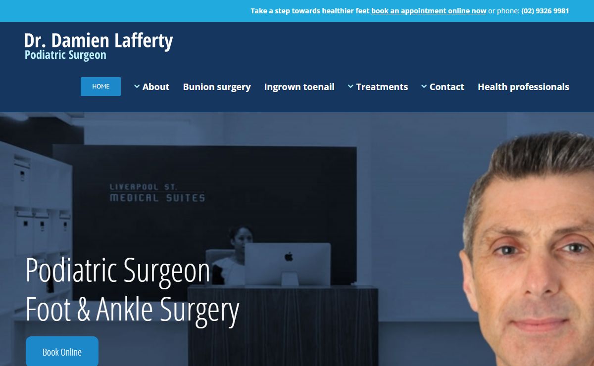 Damien Lafferty – Damien Lafferty has over 20 years of experience as a podiatric surgeon, focusing on modern proven techniques for positive long-term results.