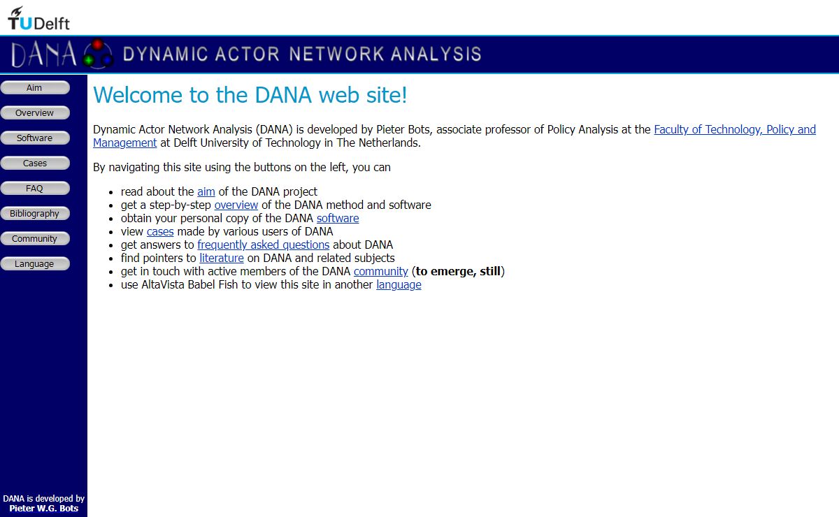DANA: Dynamic Actor Network Analysis