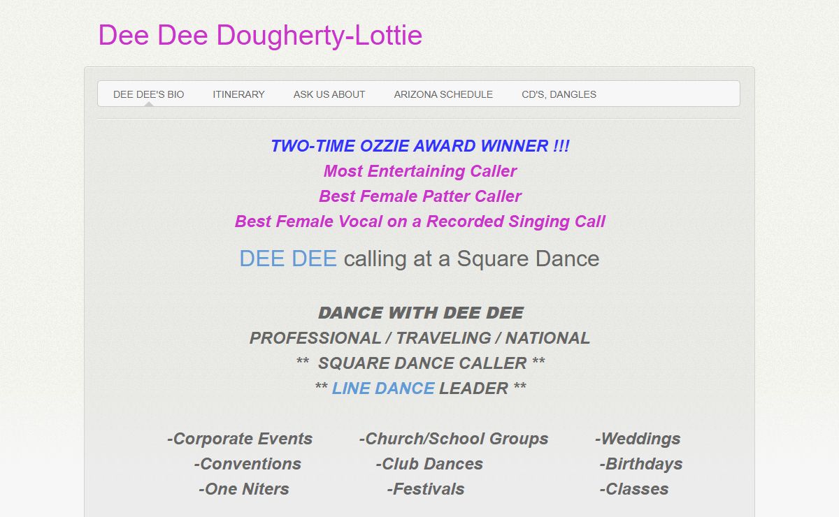 Dee Dee Dougherty-Lottie - DEE DEE'S BIO
