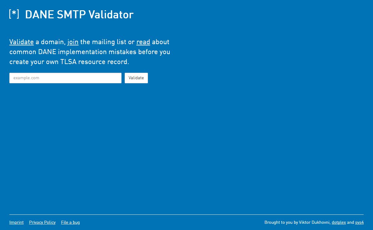 DANE SMTP Validator