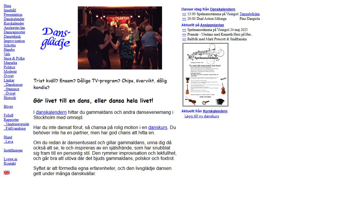 Dansglädje - gammaldans, dansteknik, improvisation. Vandringsguide för Stockholmstrakten
