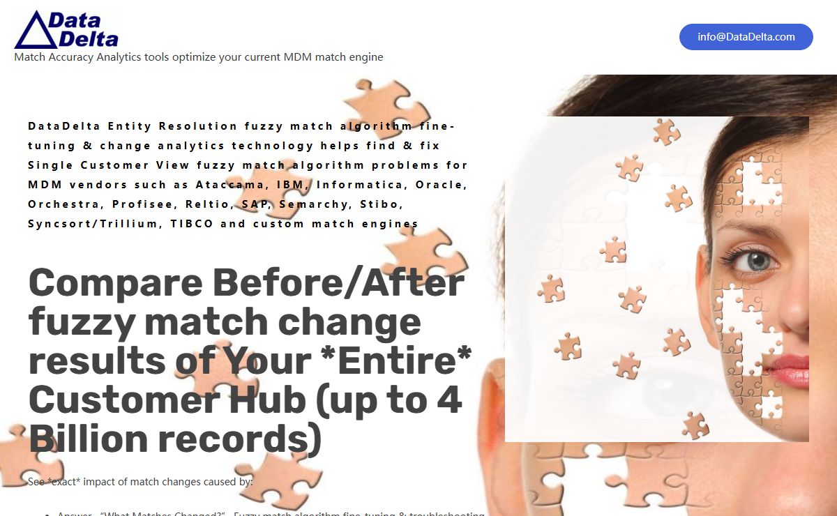 DataDelta – MDM Match Accuracy Analytics – Match Accuracy Analytics tools optimize your current MDM match engine