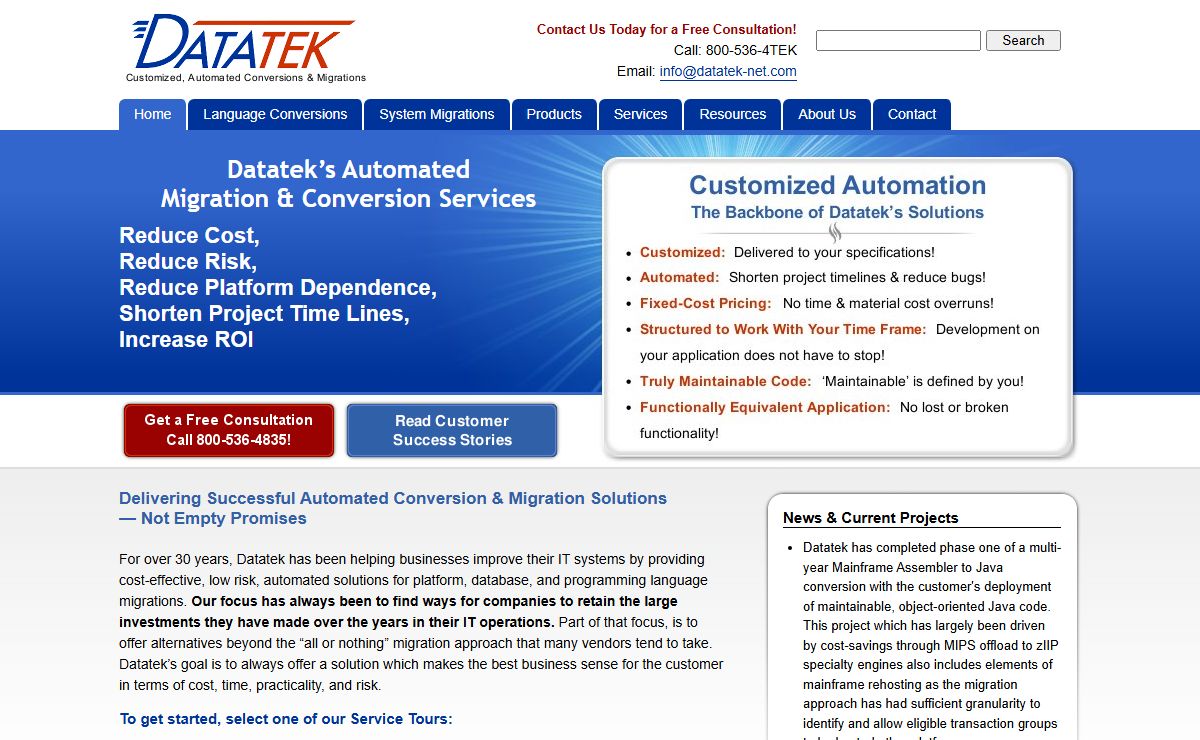 Datatek :: Automated System Migration & Languages Conversion Services