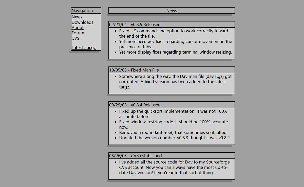Dav: A Free GNU/Linux Console Text Editor