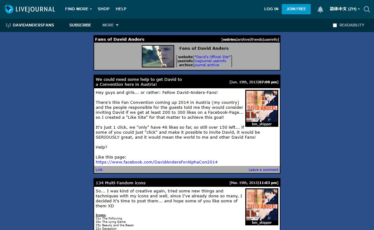 Fans of David Anders — LiveJournal