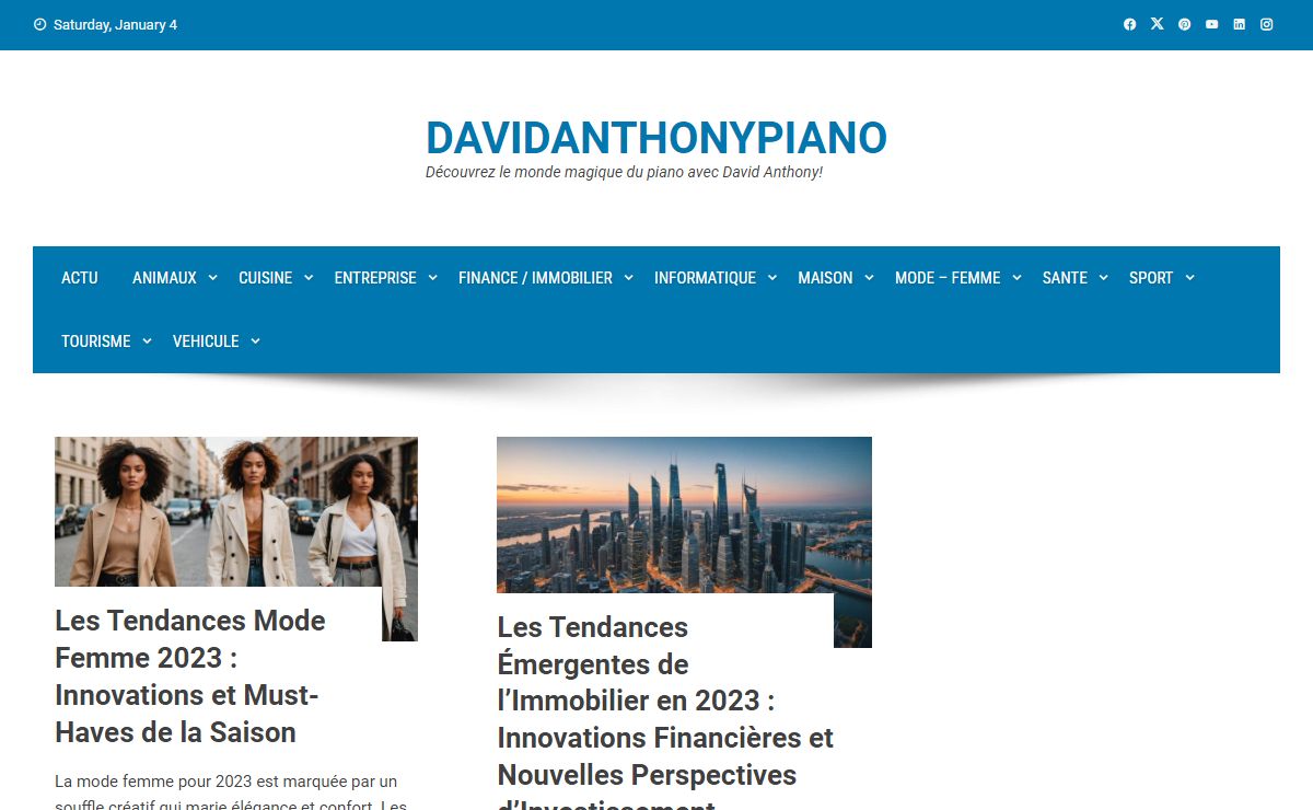 davidanthonypiano - Découvrez le monde magique du piano avec David Anthony!