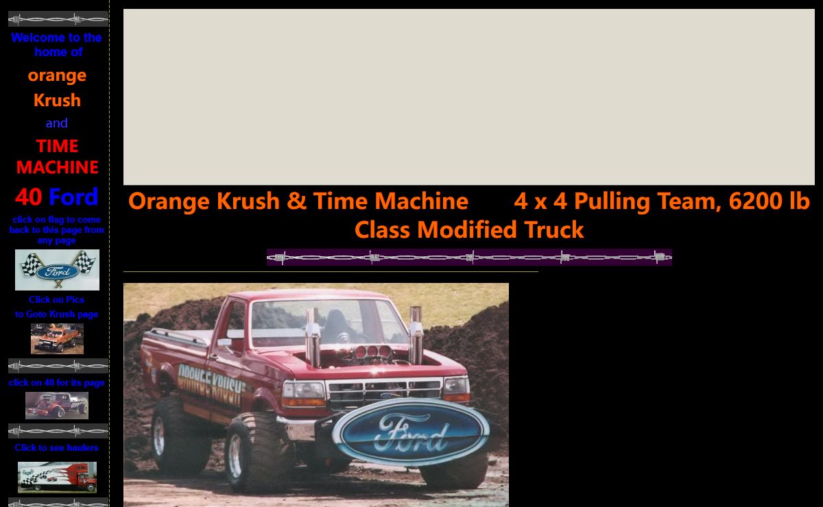 Orange Krush Time Machine 4 x 4 Pulling Team, 6200 lb Class Modified Tru