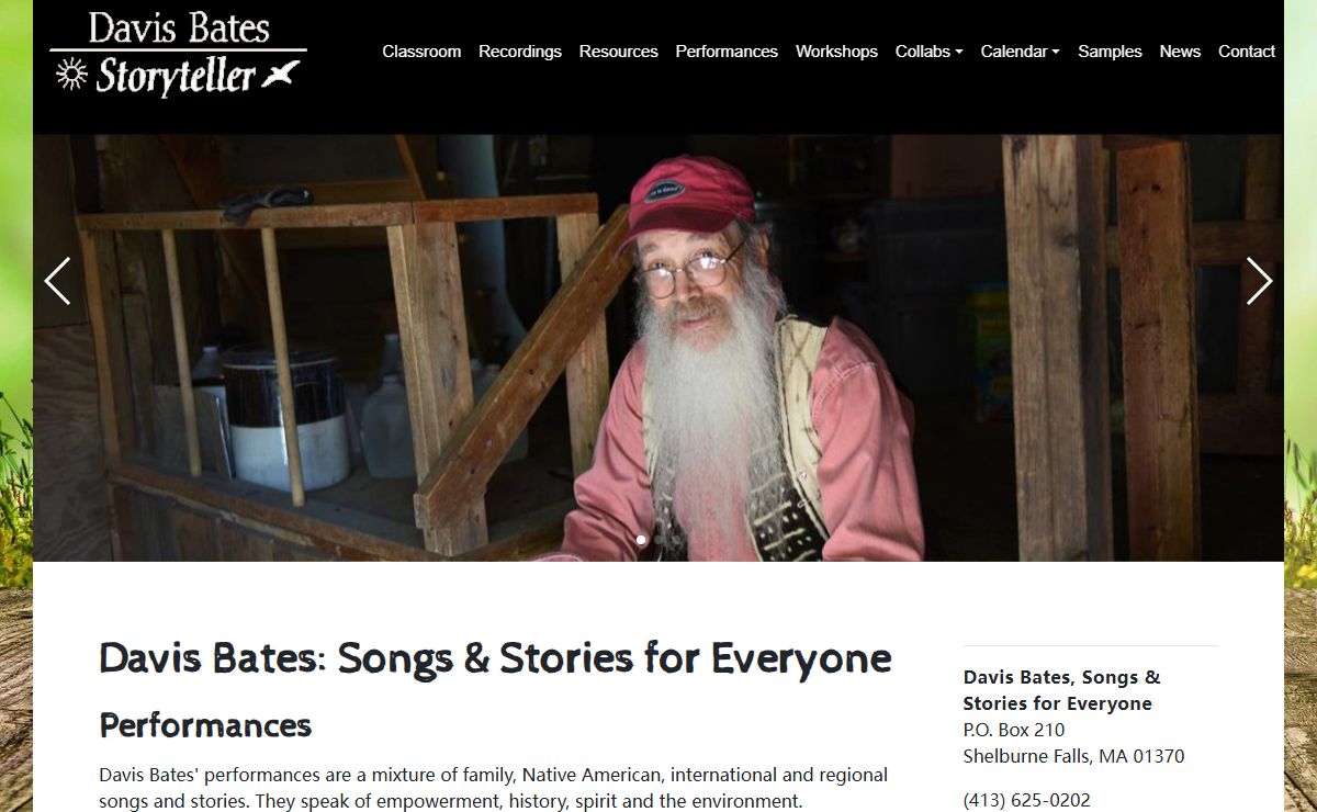 Davis Bates, Storyteller