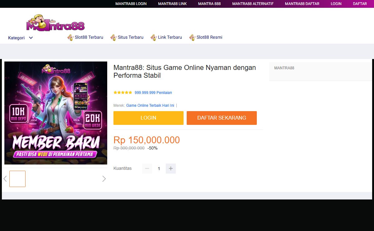 Mantra88: Situs Game Online Nyaman dengan Performa Stabil