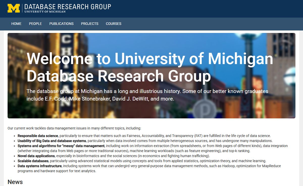Database Research Group - University of Michigan